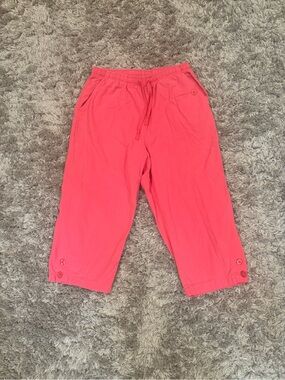 Vintage Pink Capri Pants - Drawstring Waist